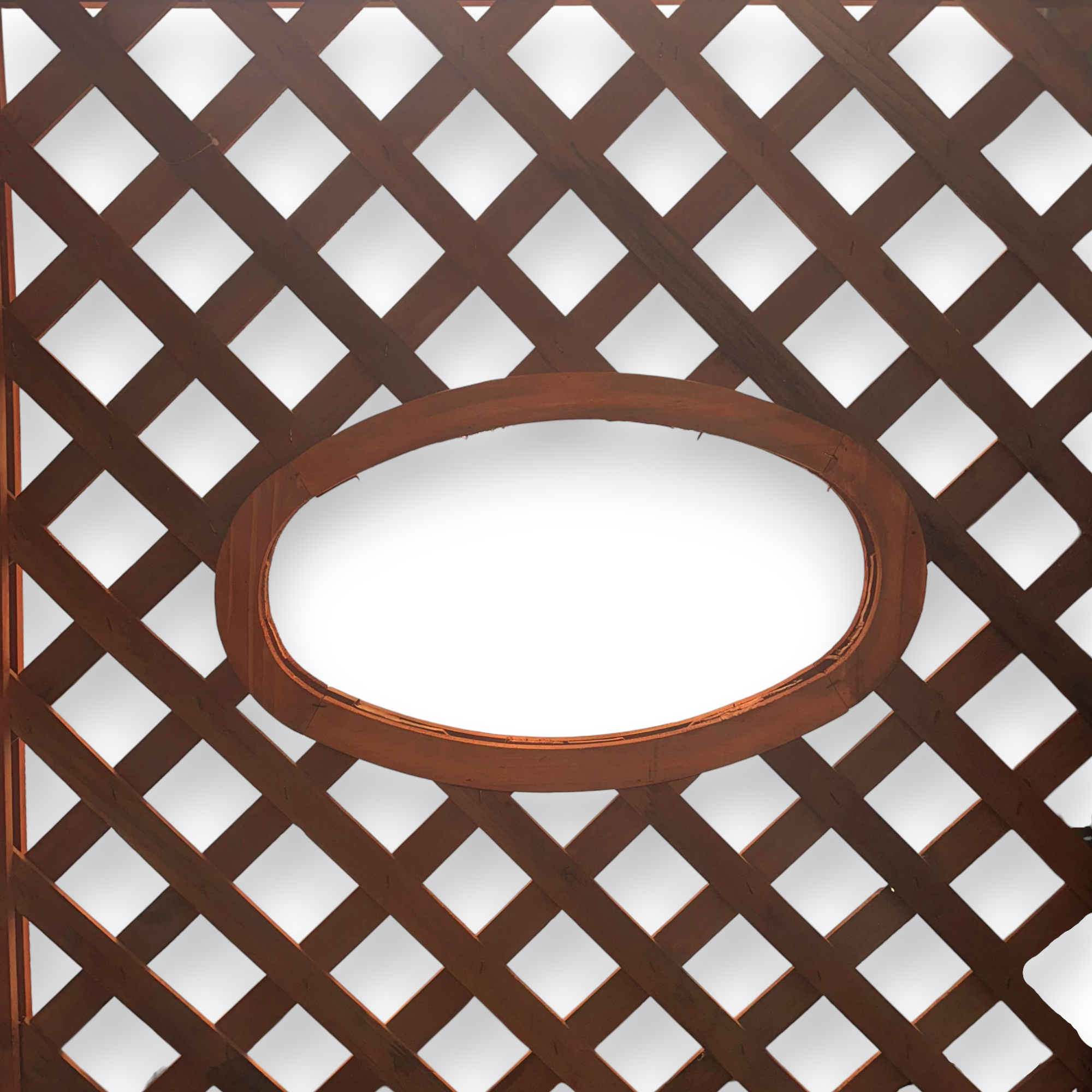 Traliccio pannello grigliato in legno 90x180 cm recinzione da giardino balcone con foro ovale ornamentale