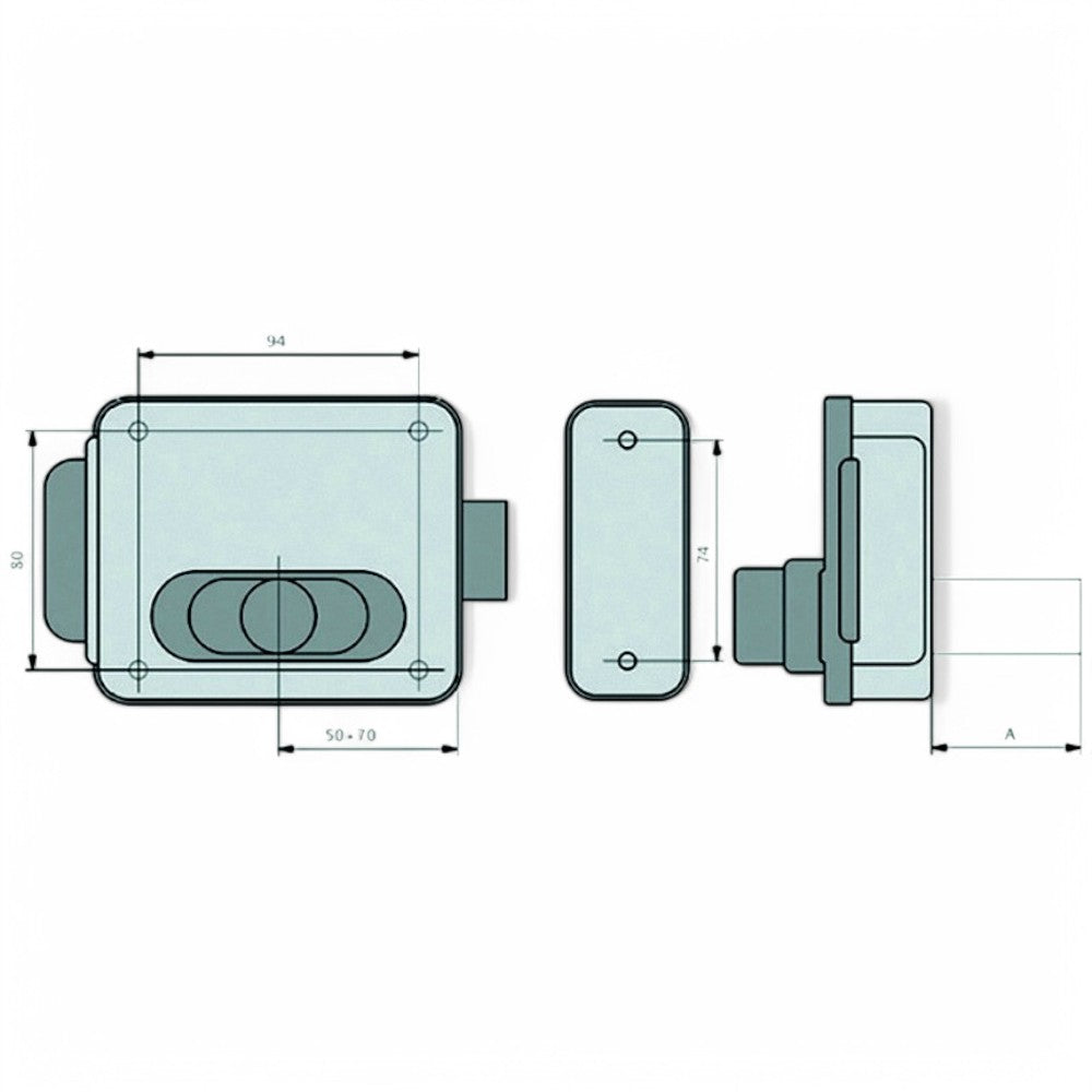 Elettroserratura reversibile per cancelli con foro variabile