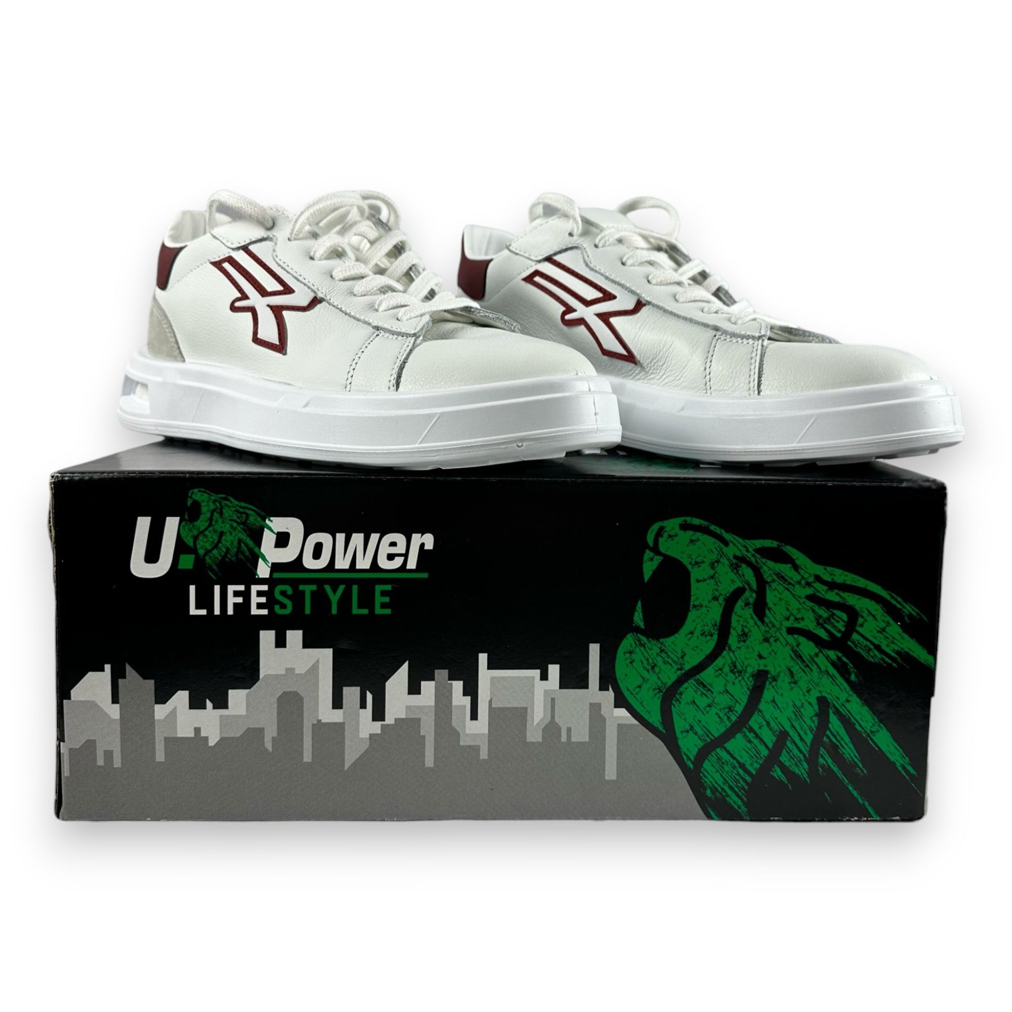 Scarpe sneaker basse antinfortunistiche stile moderno con dettagli scamosciati e bordeaux U-Power Urban Venom