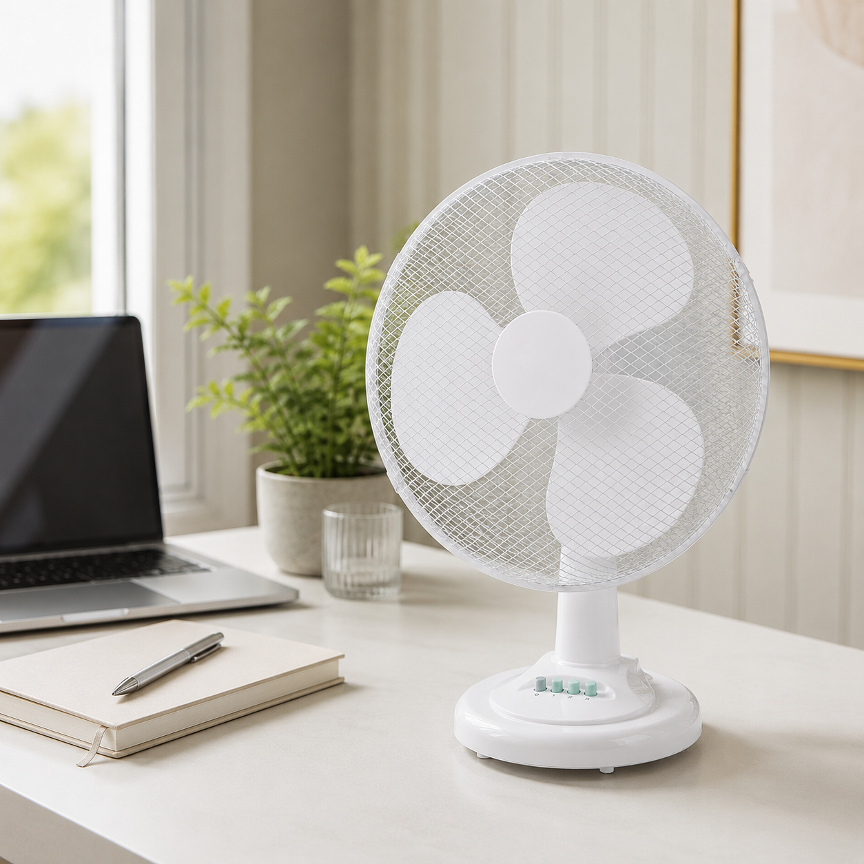 Ventilatore 3 velocità da tavolo con pale 40 cm potenza 45w oscillante e orientabile