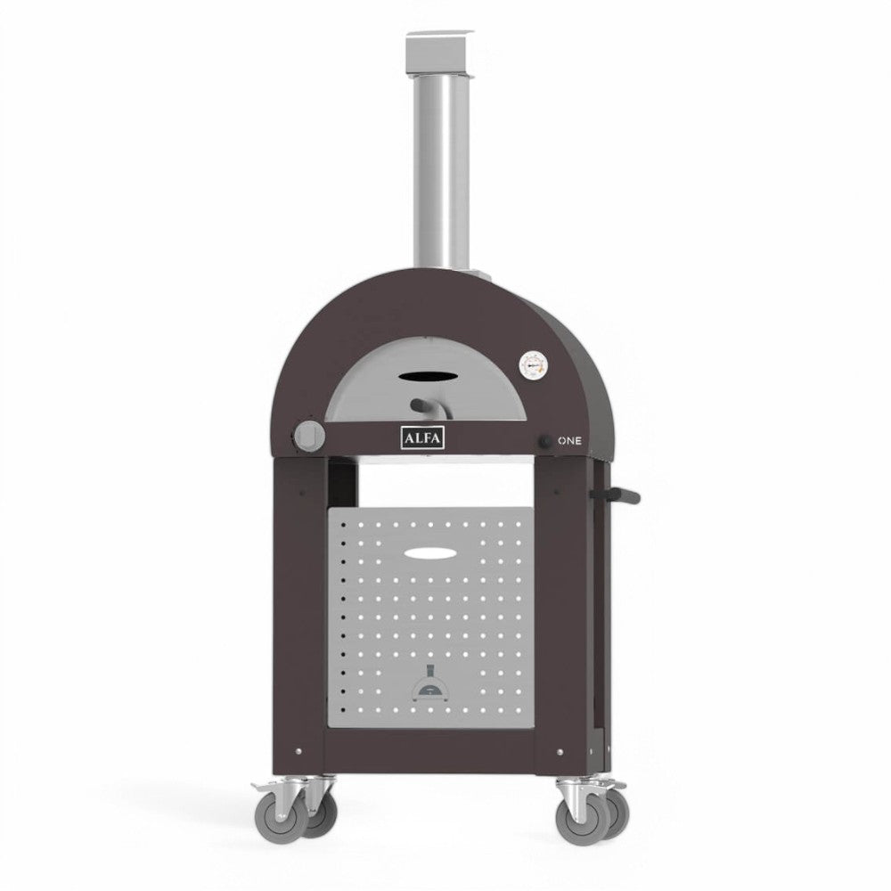 Base per forno Nano in acciaio con pannello copri bombola o porta legna 73x55xH87 cm