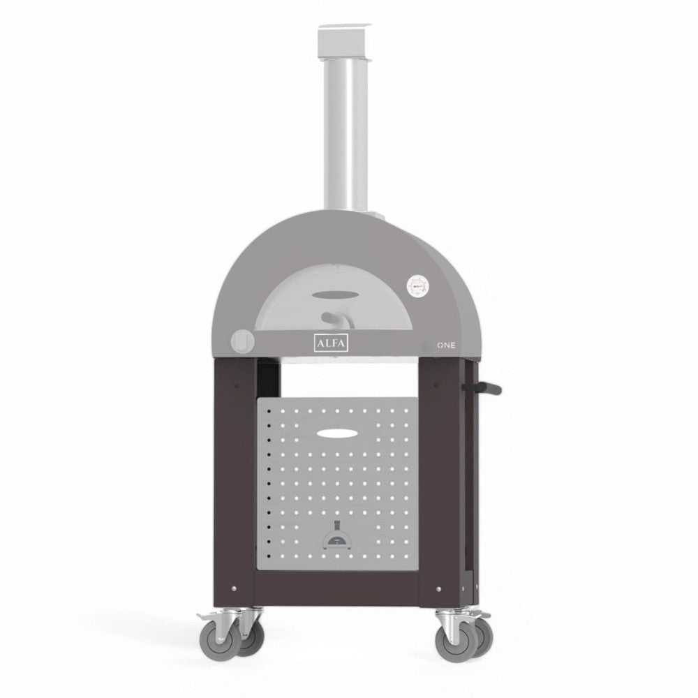 Base per forno Nano in acciaio con pannello copri bombola o porta legna 73x55xH87 cm