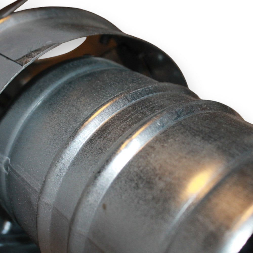 Fumaiolo girevole in acciaio zincato eolico a sfera per ventilazione tetti con attacco maschio