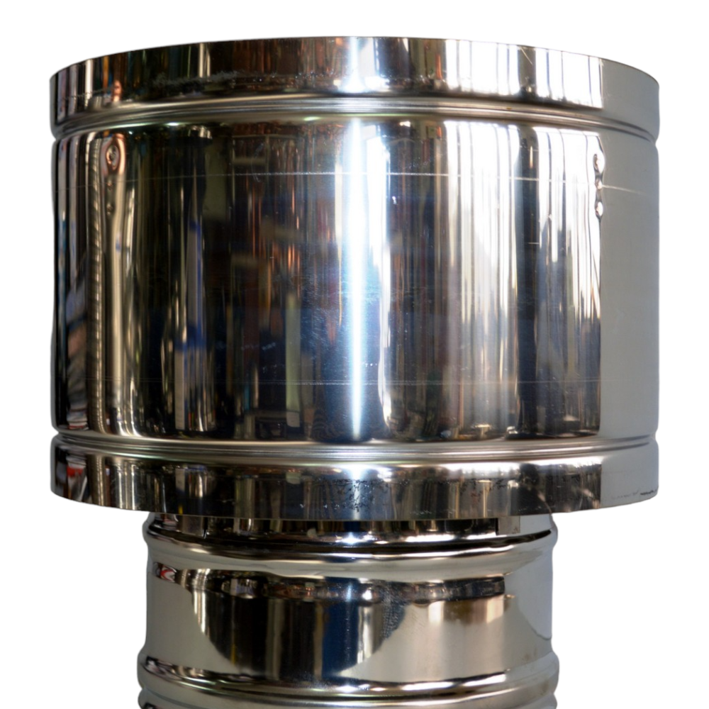 Fumaiolo comignolo cappello antivento a forma di Botte acciaio inox da 8 a 25 cm
