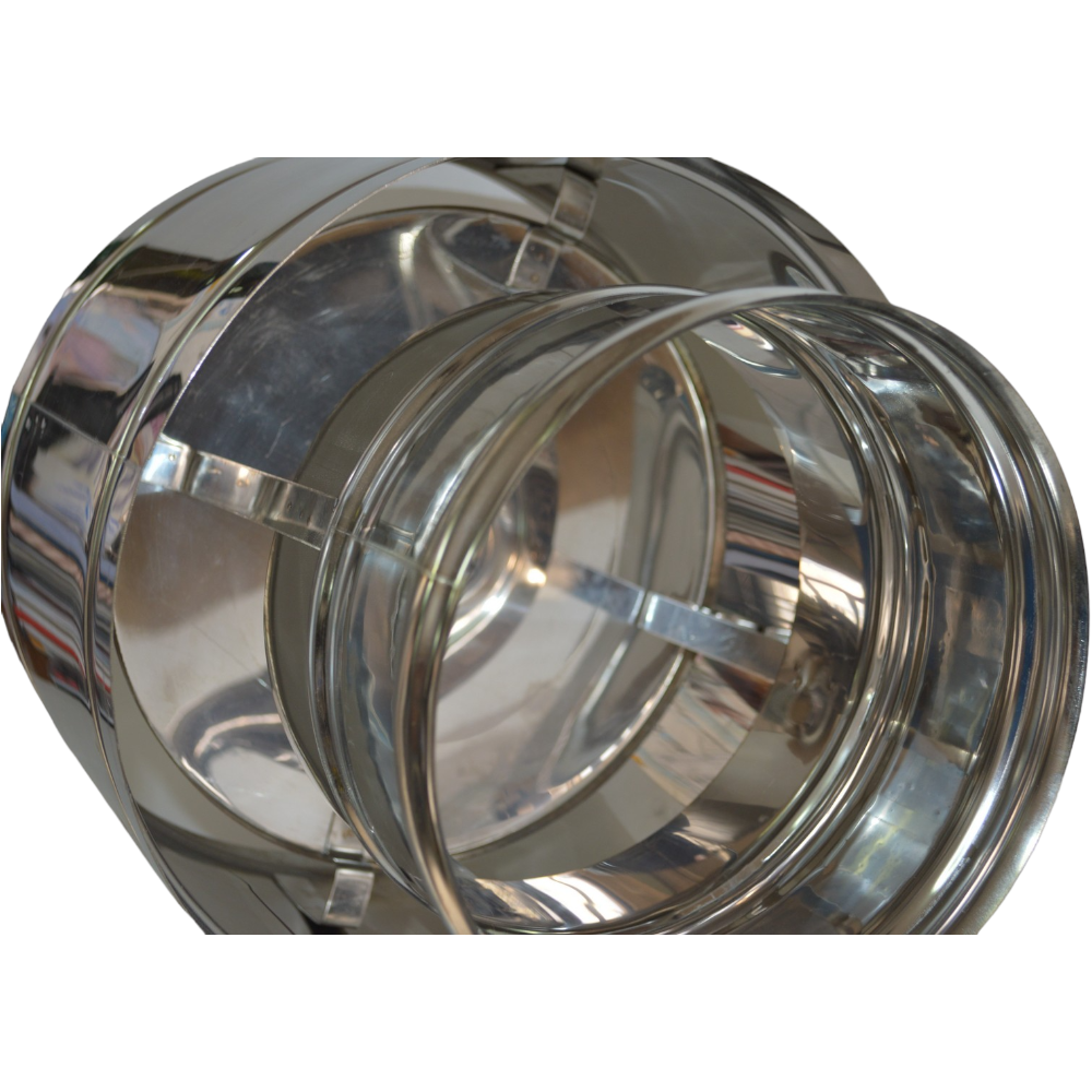 Fumaiolo doppia parete antivento acciaio inox isolamento termico alta pressione lana di roccia