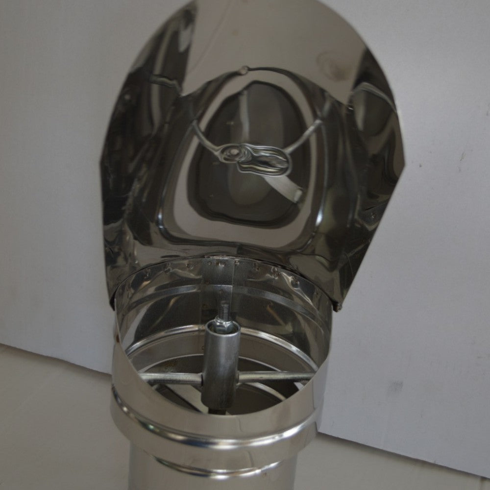 Fumaiolo girevole zincato a galletto con doppio cuscinetto a sfera schermato per canne fumarie