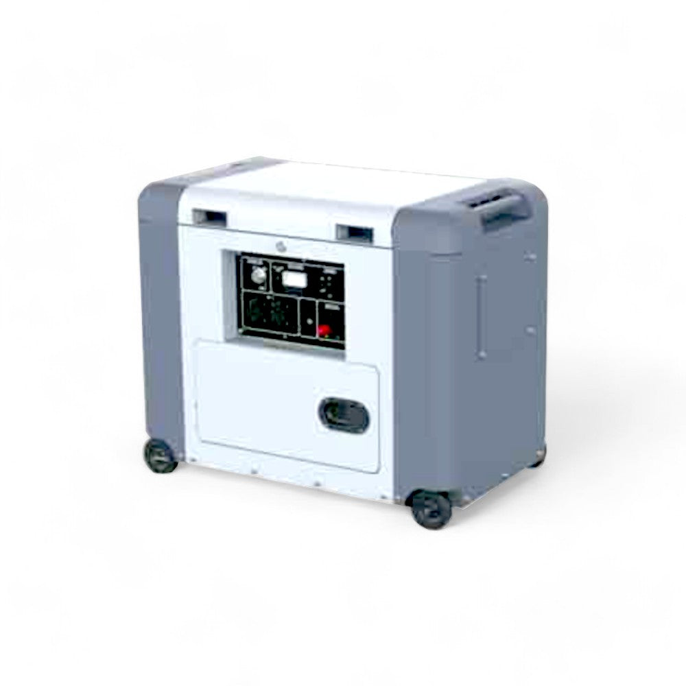 Generatore diesel gruppo elettrogeno silenziato 6000w monofase 220v avviamento elettrico basso consumo 4 tempi con ruote portable