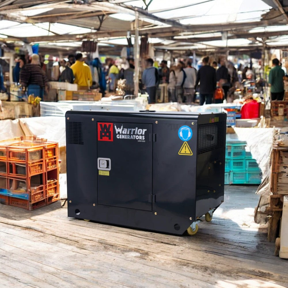 Generatore di corrente gruppo elettrogeno a motore diesel 12,5 KW accensione elettrica con ruote e serbatoio 50 litri