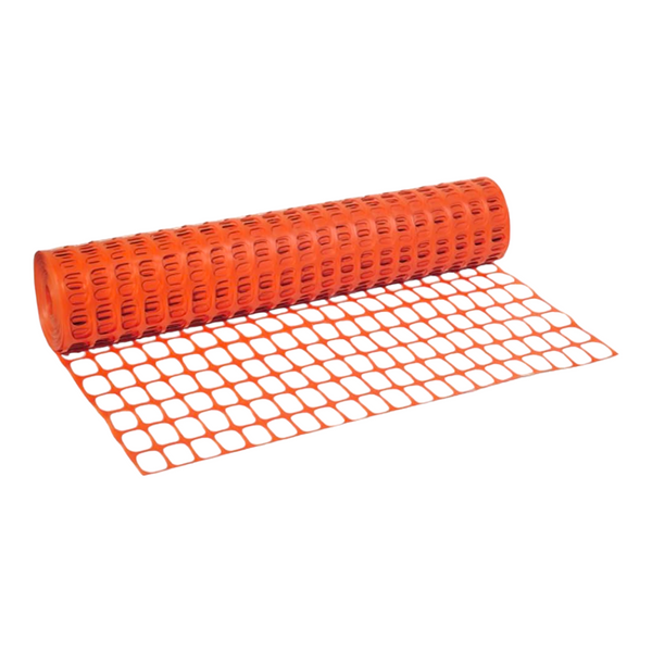Rete di sicurezza arancione plastificata da cantiere anti UV maglia 140x40 mm rotolo 50 metri BRIXO