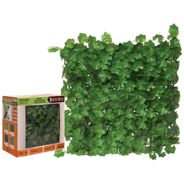 Siepe sintetica ombreggiante in quadrati 50x50 cm con foglie di geranio confezione 10 pezzi
