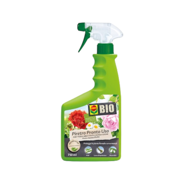 Insetticida spray 750 ml a base di piretro ad azione rapida per piante e fiori Compo Bio