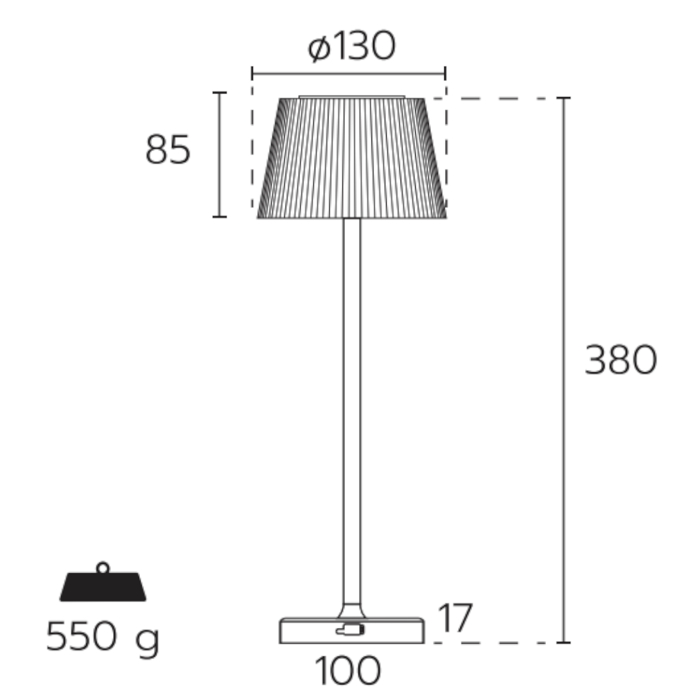 Lampada touch led ricaricabile da tavolo con regolazione della luminosità Margò