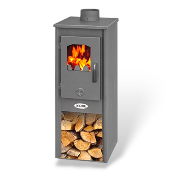 Stufa riscaldamento a legna con struttura in acciaio 5,2 kW Karso Antracite