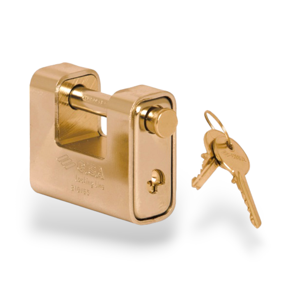Lucchetto monoblocco anti scasso in ottone rivestito in acciaio cementato nichelato CISA LOCKINGLINE 21810