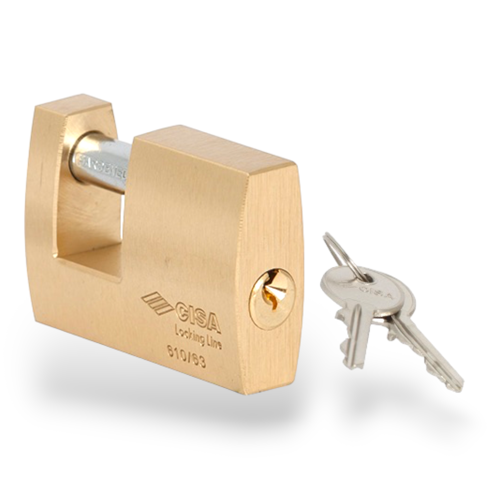 Lucchetto monoblocco in ottone smerigliato con arco in acciaio CISA LOCKINGLINE 21610