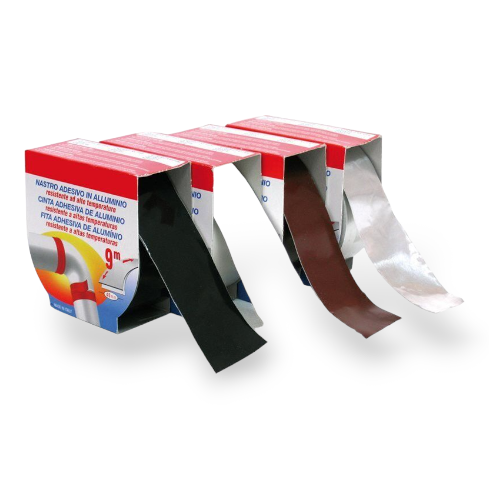 Nastro isolante in alluminio per sigillare tubi stufe alte temperature rotolo 9 mt