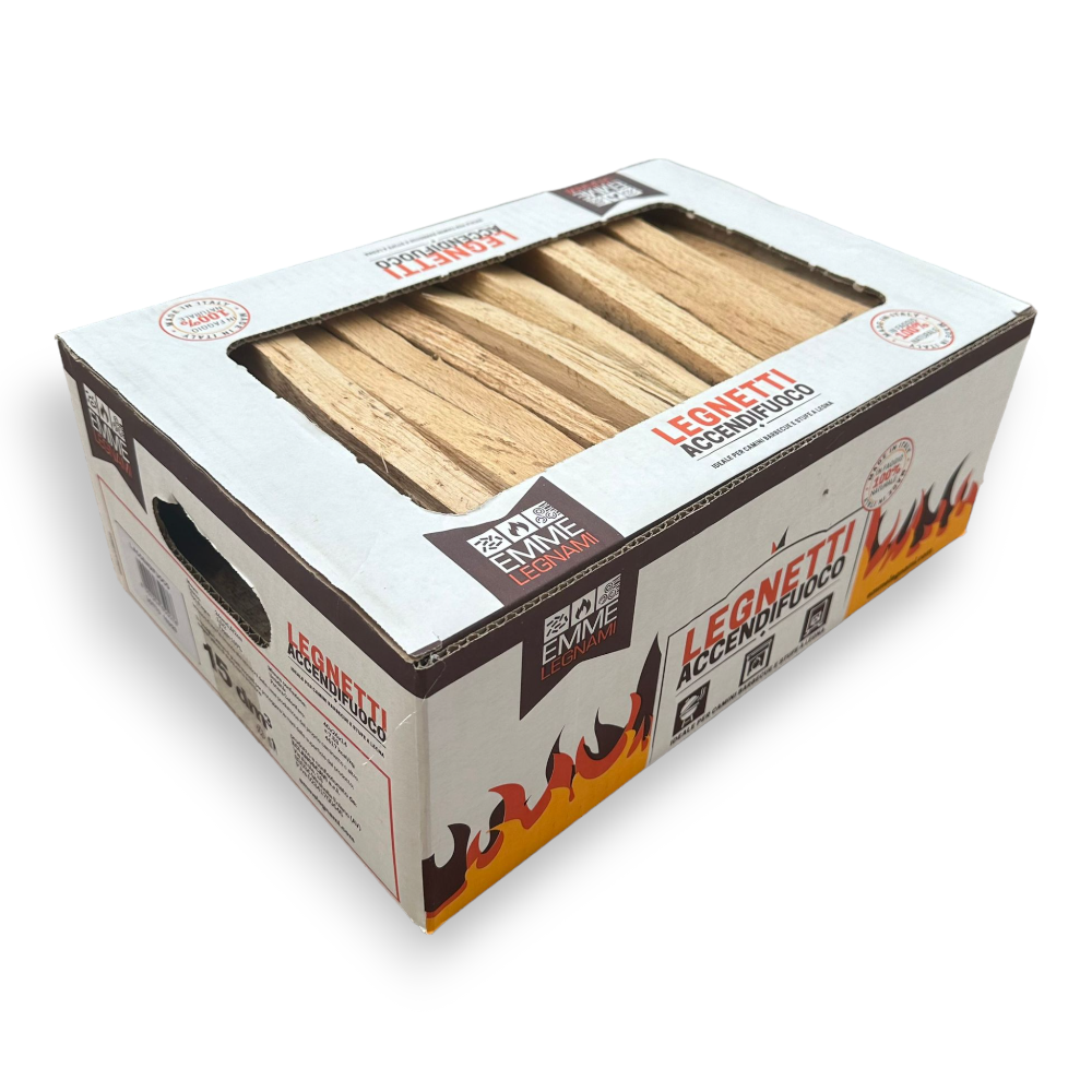 Legnetti asciutti 25 cm accendifuoco certificati made in italy A1 Plus in Box