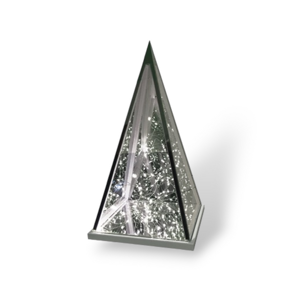 Piramide 3D decorazione natalizia per interno con luci led bianco caldo a batteria