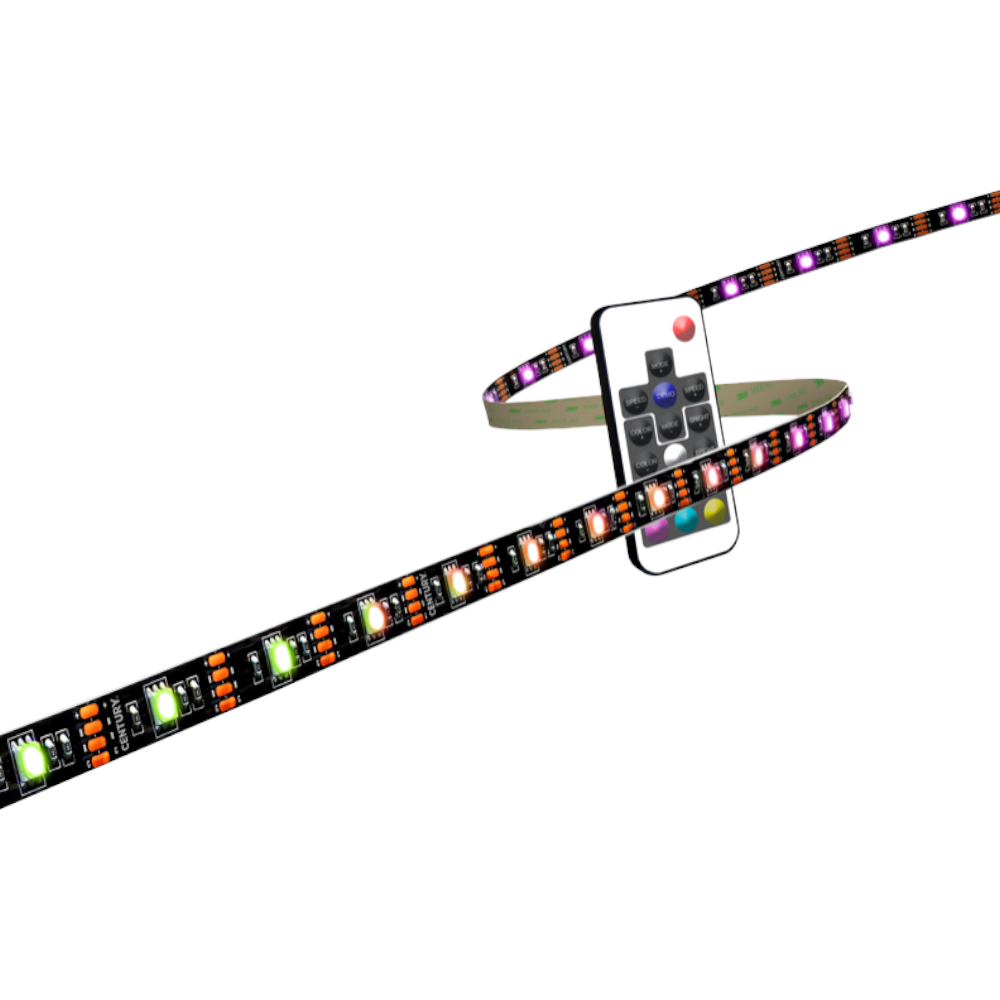 Striscia adesiva led USB colorata arcobaleno RGB 4W rotolo 3 mt con telecomando Century