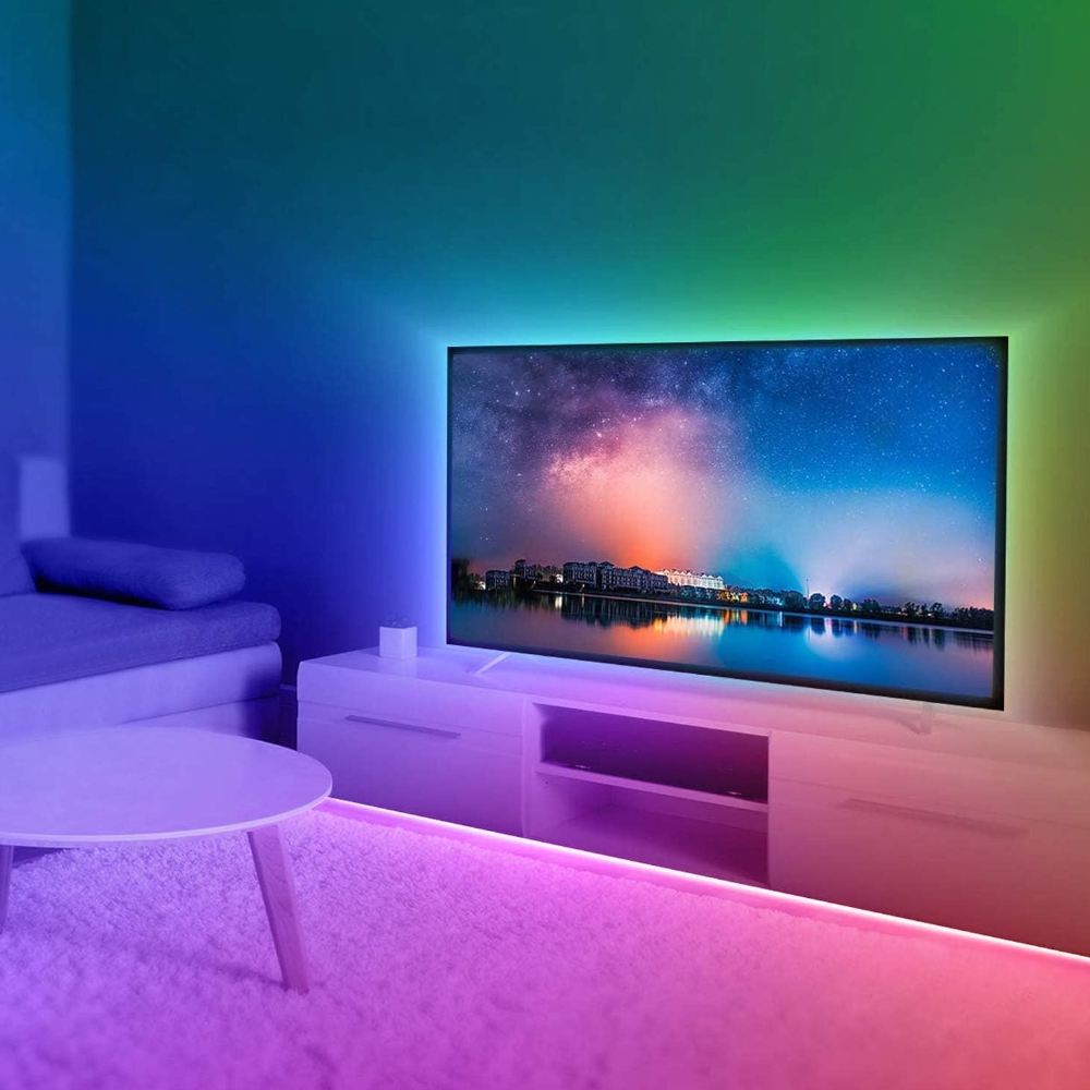 Striscia adesiva led USB colorata arcobaleno RGB 4W rotolo 3 mt con telecomando Century