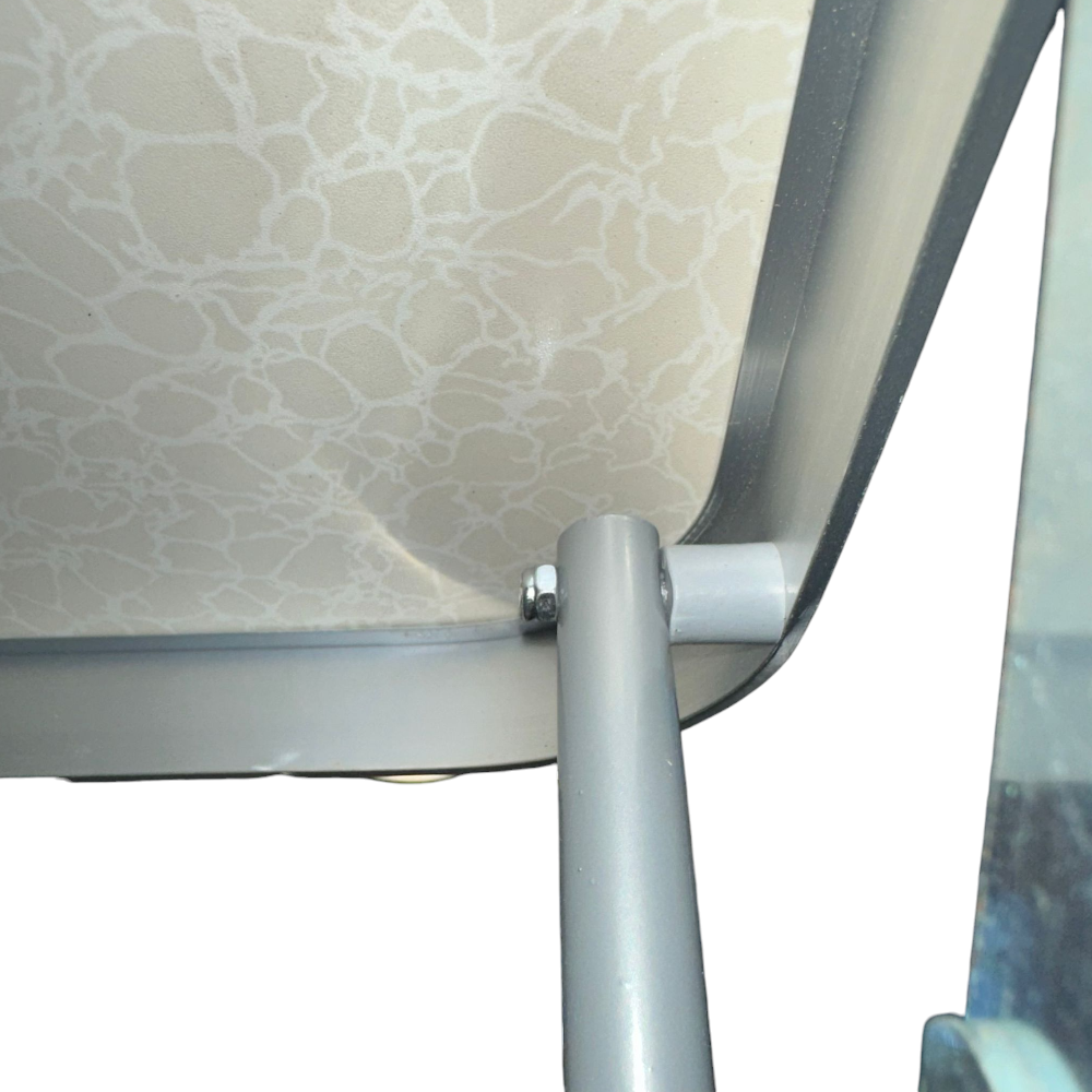 Tavolino pieghevole da esterno 80x60 cm con struttura in acciaio e piano in mdf Steely