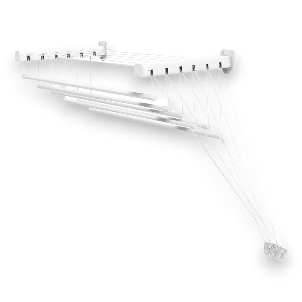 Stendibiancheria a muro con aste sospese alza-abbassa Lift