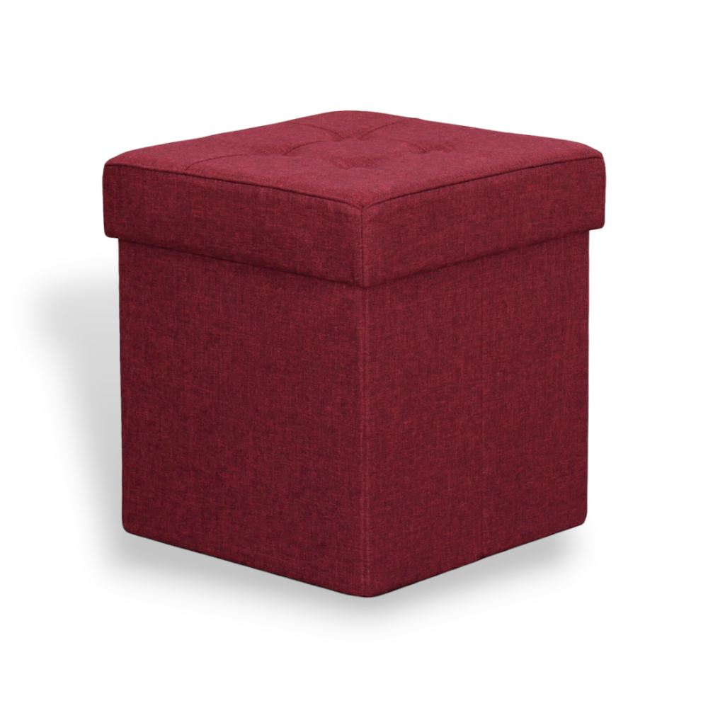 Pouf chiudibile contenitore 38x38x40 cm design rivestito in stoffa