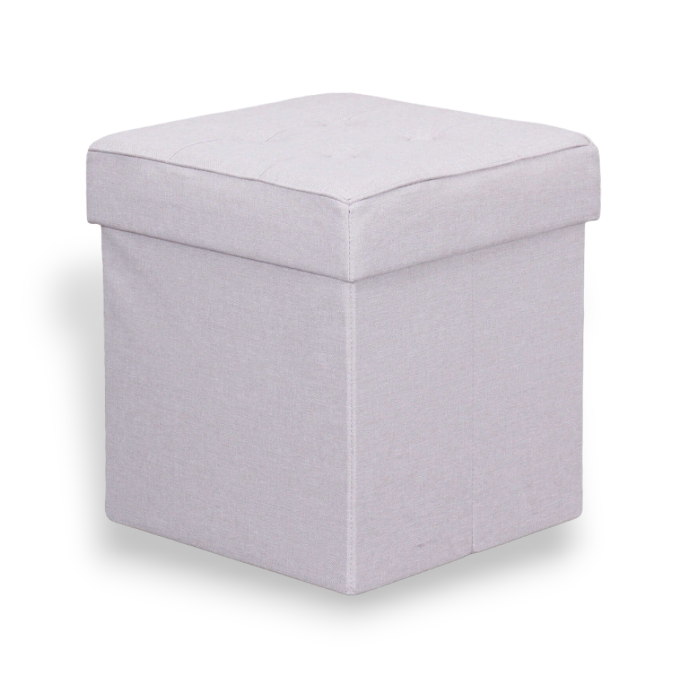 Pouf chiudibile contenitore 38x38x40 cm design rivestito in stoffa