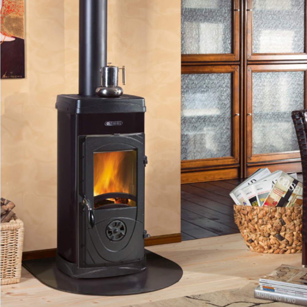 Stufa riscaldamento a legna bruciatutto 5kW potenza Super Junior Nordica