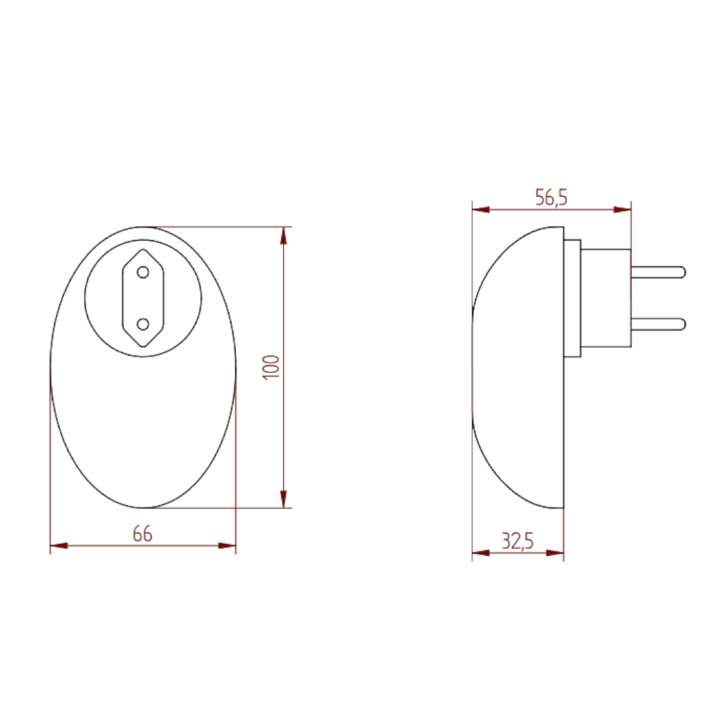 Lampada a led notturna con sensore crepuscolare e presa a muro