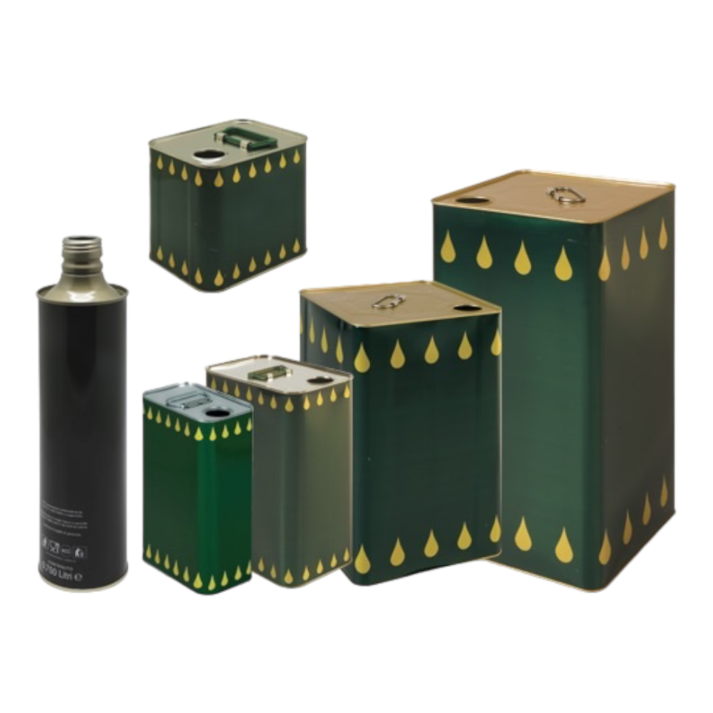 Bottiglia lattina 0,75 litri per olio a tenuta stagna