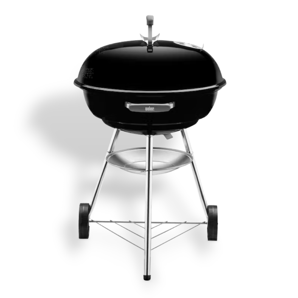 Barbecue rotondo a carbone con ruote e griglia in acciaio cromato original WEBER COMPACT KETTLE