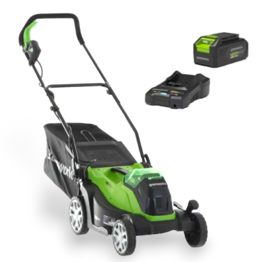 Tosaerba a batteria 48V con batteria e caricabatteria Greenworks G48LM36K2
