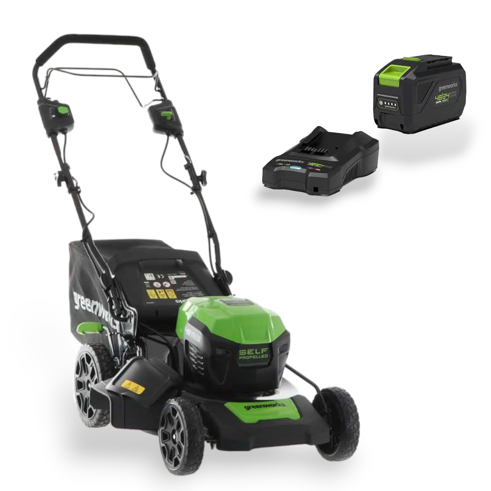 Tosaerba a batteria 48V kit con batteria e caricabatteria GREENWORKS GD48LM46K4