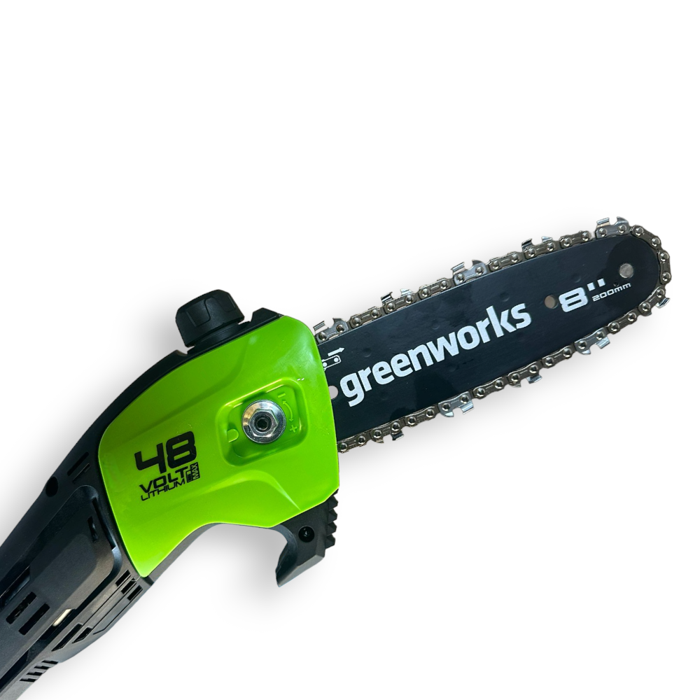 Sega potatrice taglia rami a batteria 48V con asta telescopica fino a 250 cm Greenworks G48PS