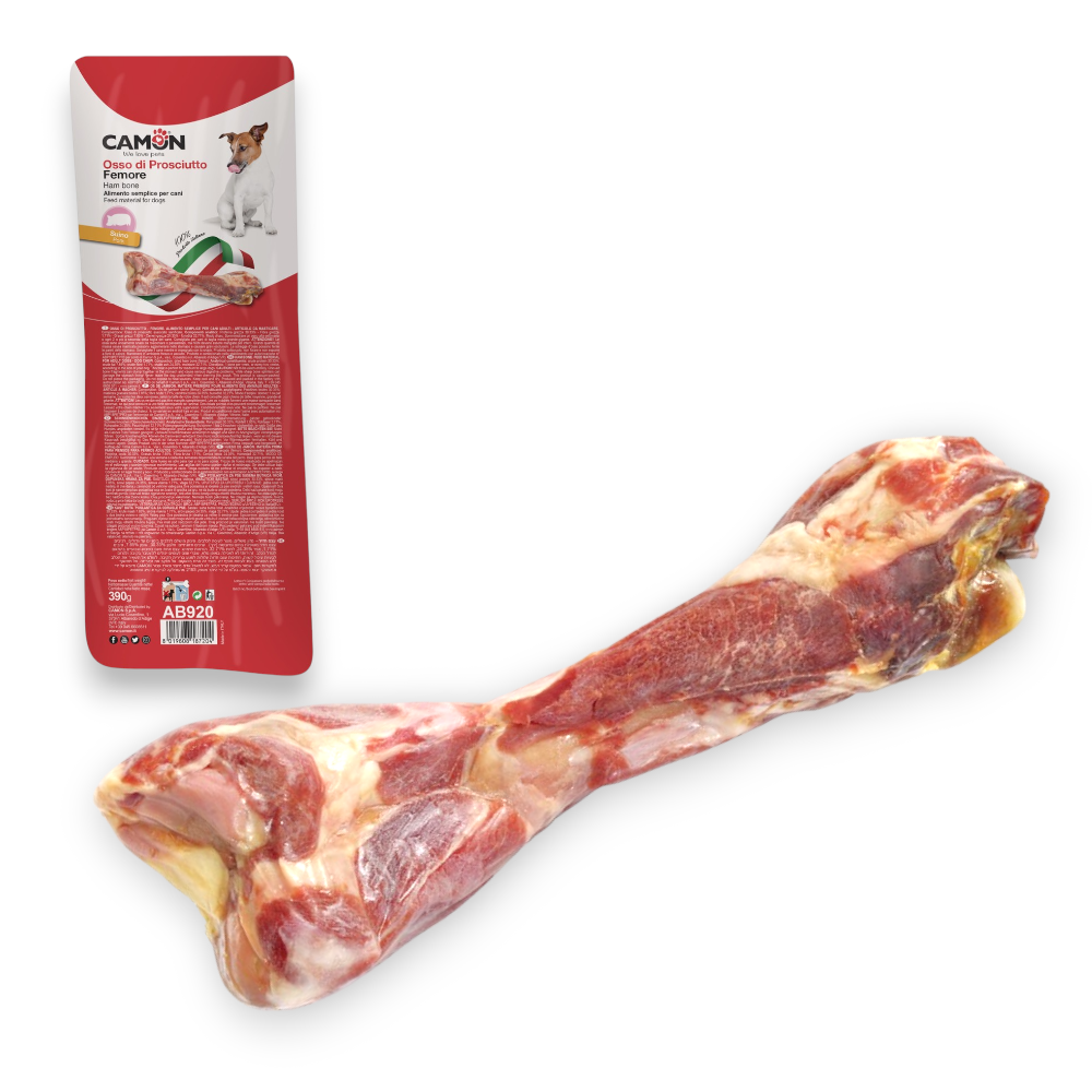 Osso di prosciutto essiccato per masticazione cani adulti 100% naturale CAMON