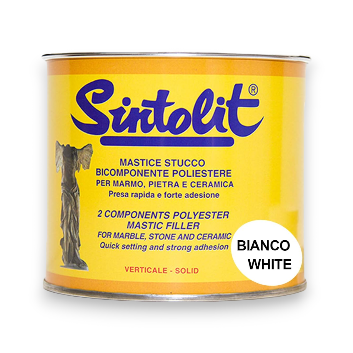 Stucco bianco in barattolo 750 ml con tubetto di indurente per marmo e ceramica SINTOLIT