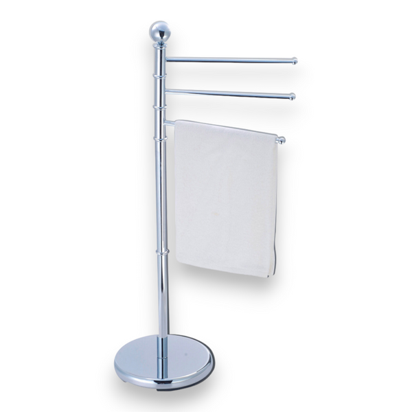 Stand porta asciugamani moderno h90 cm da bagno in acciaio inox