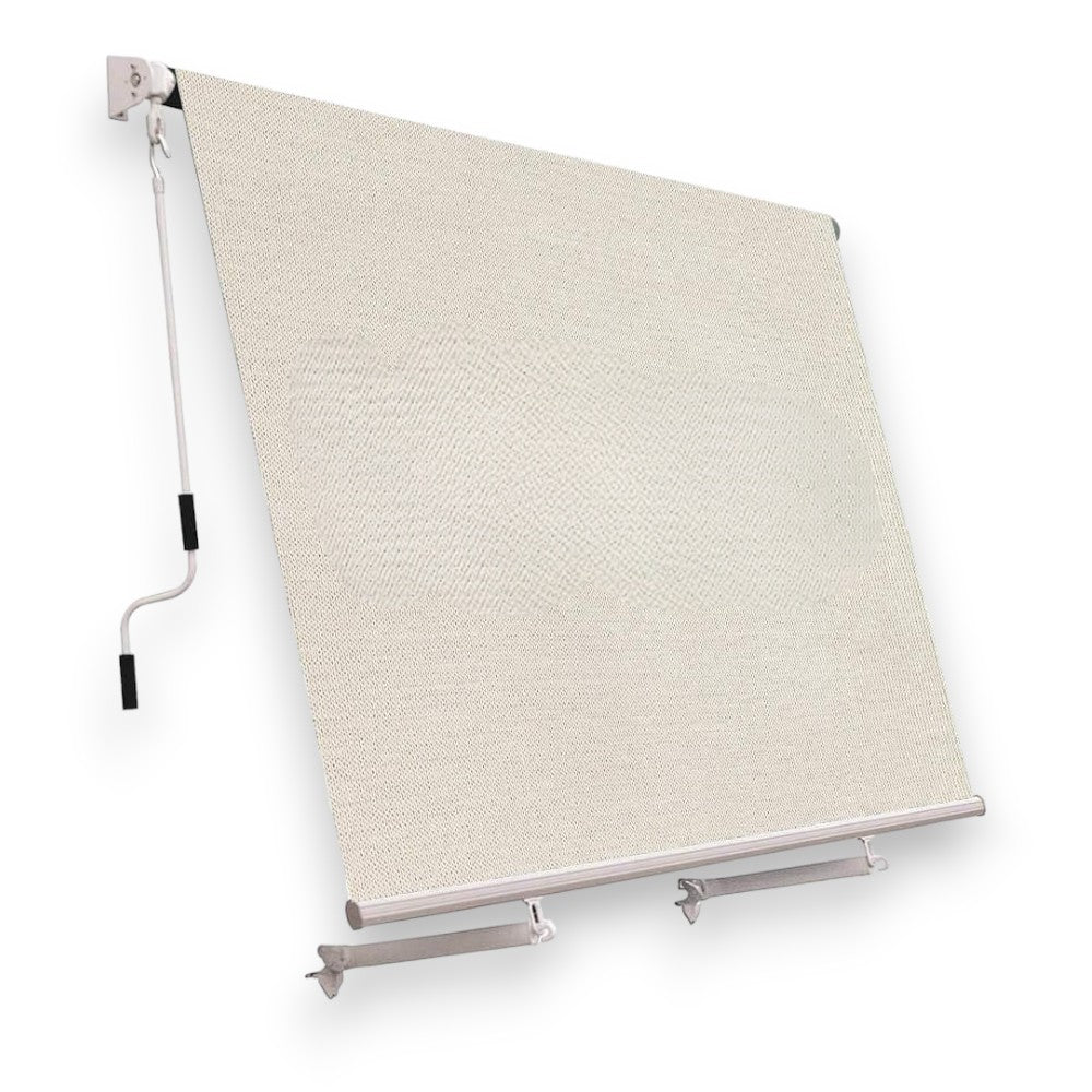 Tenda da balcone para sole a caduta 300x250 cm tinta unita beige con profili in alluminio