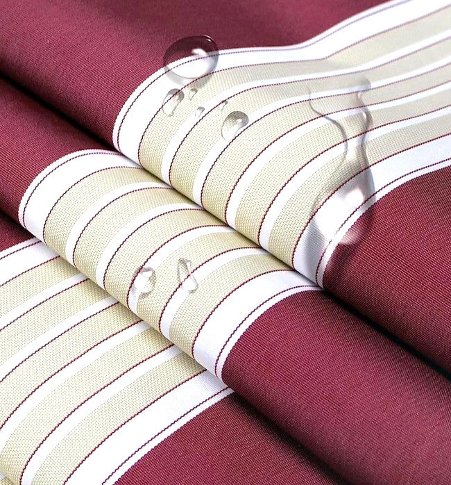 Tenda da balcone para sole a caduta senza cassone 300x250 cm bordeaux e crema a righe con profili in alluminio