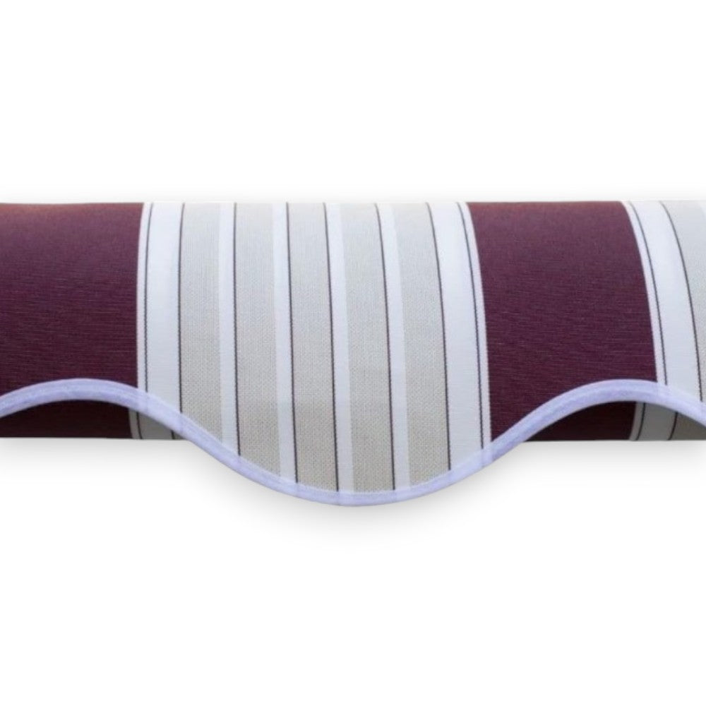 Tenda da balcone para sole a caduta senza cassone 300x250 cm bordeaux e crema a righe con profili in alluminio