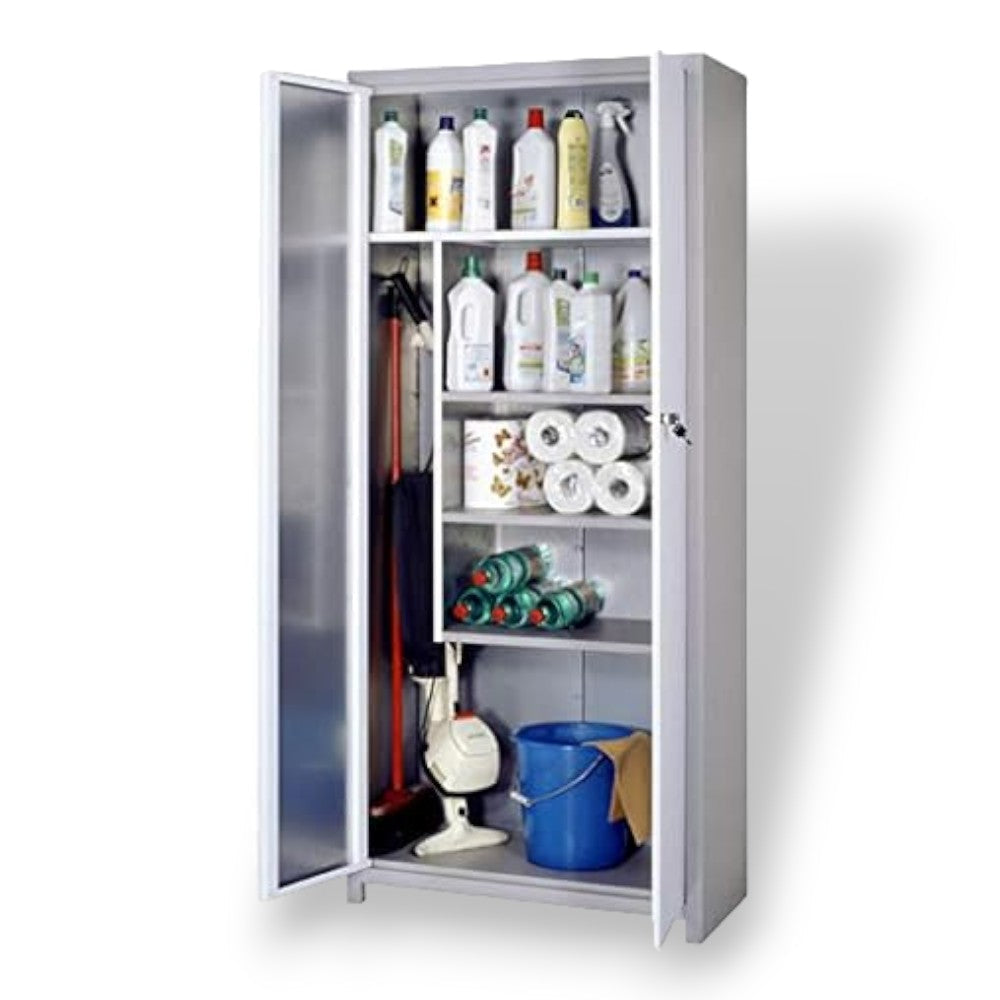 Armadio portascope in metallo a due ante smontato componibile in kit montaggio lamiera acciaio trattamento epossidico 100x40x180 cm