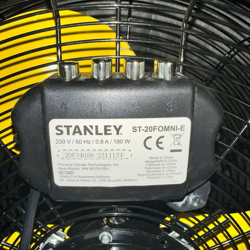 Ventilatore industriale da terra 180W con orientamento manuale 360° Stanley