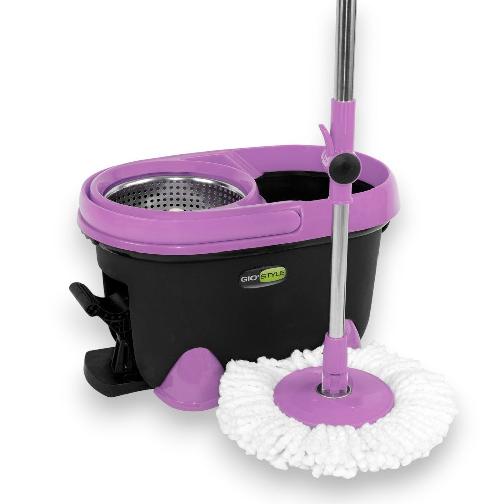 Secchio mop lavapavimenti mocio con cestello girevole per tutti i tipi di pavimentazione Spin Mop 360 GiòStyle