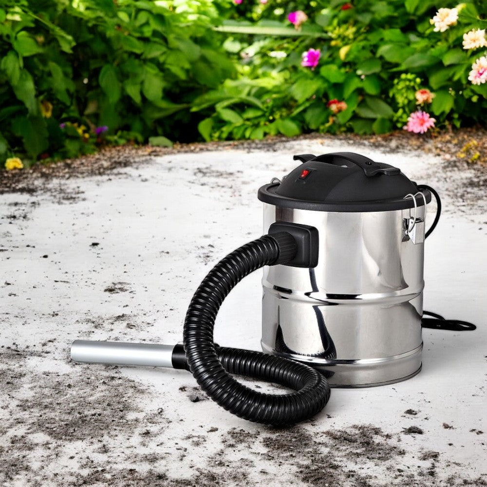 Aspiratore per camino aspiracenere 18 lt in acciaio inox 1000W con filtro in tnt