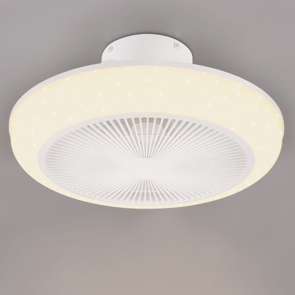 Plafoniera lampadario Ø46 cm con luce led effetto stelle e ventilatore integrato Mjolby Trio Light