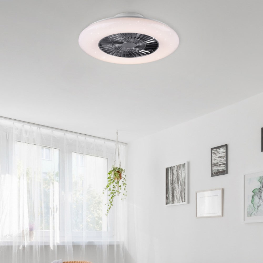 Plafoniera lampadario led effetto stellato 40W con termoventilatore integrato aria calda e fredda Visby