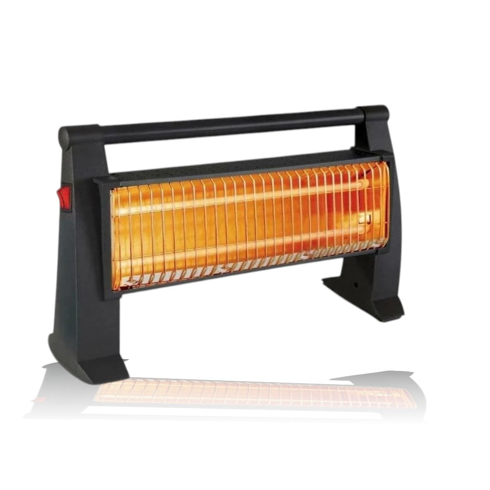 Stufetta scaldino al quarzo da pavimento 1200W con potenza regolabile e maniglia