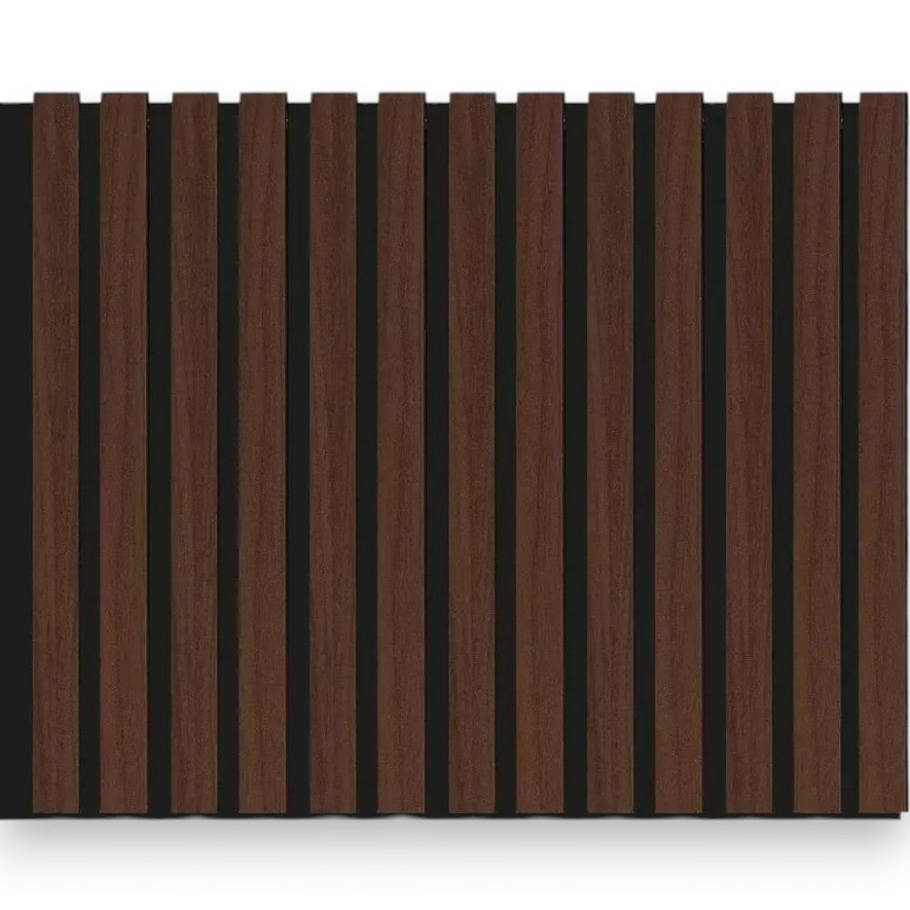 4 pannelli fonoassorbenti decorativi flessibili in mdf per uso interno noce scuro 60x275 cm