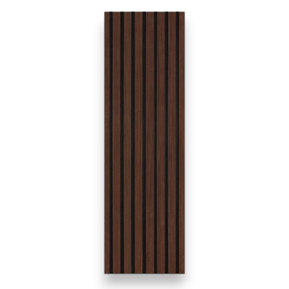 4 pannelli fonoassorbenti decorativi flessibili in mdf per uso interno noce scuro 60x275 cm